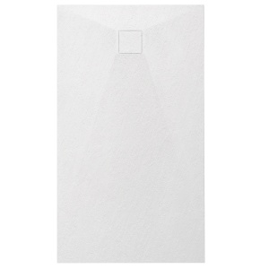 Cadita de dus dreptunghiulara slim imitatie piatra 120 x 70 cm alba - Img 2
