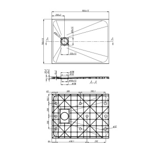 Cadita de dus dreptunghiulara slim imitatie piatra Riko 90 x 70 cm gri - Img 13