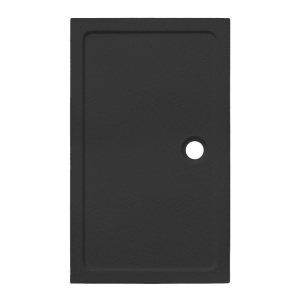 Cadita de dus dreptunghiulara slim imitatie piatra Silk 90 x 80 cm neagra - Img 7