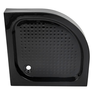 Cadita de dus Inalta SXL01B, Semirotunda, Culoare Negru - Img 12