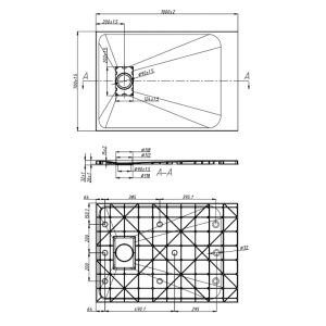 Cadita de dus JUKO Slim, Structura de piatra 100x70cm, Culoare Alb - Img 14