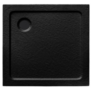 Cadita de dus patrata slim imitatie piatra Silk 90 x 90 cm negru