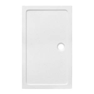 Cadita de dus rectangulara din piatra slim Silk alb 100x90 cm - Img 1