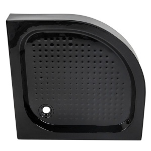 Cadita de dus semicirculara inalta finisaj lucios SXLO1C 100 x 100 cm neagra - Img 2