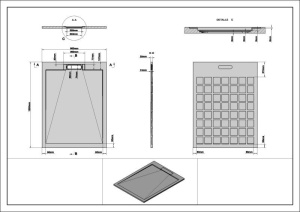 Cădiță de duș STONE 120×90 cm – Marmură Turnată, Bej Mat - Img 3
