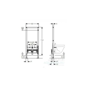 Cadru metalic pentru fixare bideu cu inaltime 112 cm Geberit Duofix - Img 2