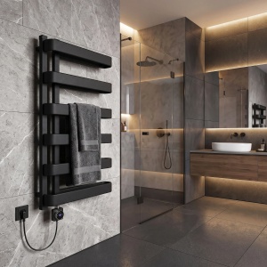 Calorifer electric, portprosop, Rea Artas 90x50 cm Negru Mat - Img 9