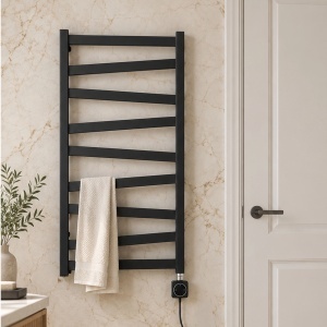 Calorifer electric, protprosop, REA TEVO 90x50 Negru Mat - Img 5