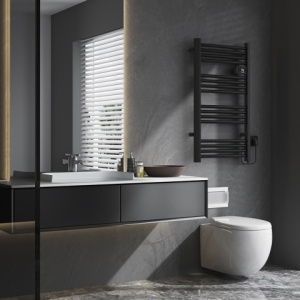 Calorifer electric vertical LOA-BL ECO 500W pentru baie 96x54, negru - Img 5