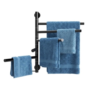 Calorifer portprosop electric Dorian 80W, 62.2 x 51.6 cm, 5 bare rotative, negru mat - Img 17