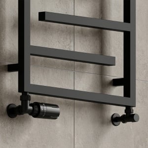 Calorifer portprosop pentru baie Anika 80 x 60 cm, negru mat - Img 8