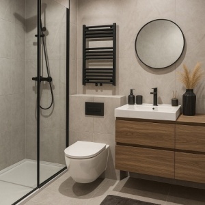 Calorifer vertical CORSO-BL-3 pentru baie 80x50, negru - Img 11