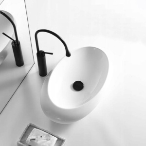 Chiuveta de blat PRO ELLI, Dimensiuni 57 x 36 x 14 cm, Forma Ovala, Ceramica sanitara, Alba - Img 2