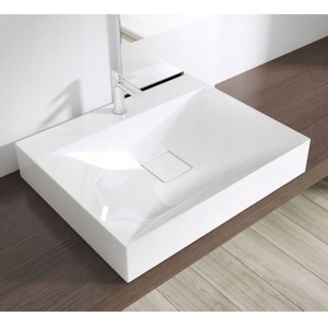Chiuveta de blat PRO ERA ARON, Dimensiuni 100 cm x 48 x 10 cm, Conglomerat, Cu Gaura baterie, Alb - Img 4