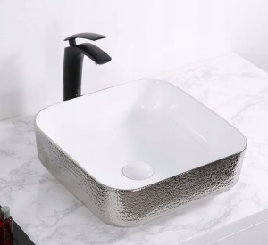Chiuveta de blat PRO ERA RODO, Dimensiuni 38.5x 38.5x 13.5 cm, Forma Dreptunghiulara, Ceramica sanitara, Fara gaura baterie, Silver - Img 2