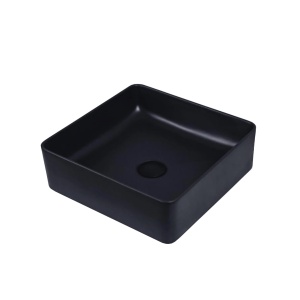Chiuveta De Blat PRO OSLO, 36x36x 13 Cm, Montaj Pe Blat, Design Deosebit, Forma Dreptunghiulara, Ceramica Sanitara, Negru Mat - Img 9