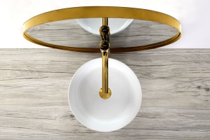 Chiuveta de blat REA Ida, 36x36 X 14 Cm, Montaj Pe Blat, Design Deosebit, Ceramica Sanitara, Alb - Img 4
