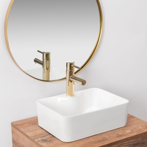 Chiuveta de blat REA Kelly Mini, Dimensiuni 41x 31x 13cm, Forma Dreptunghiulara, Ceramica sanitara, gaura baterie, Alb - Img 7