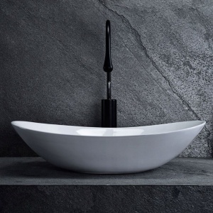 Chiuveta de blat REA ROYAL White, Dimensiuni 61.5 x 35.5 x 15.5 cm, Forma Ovala, Ceramica sanitara, Alba - Img 5