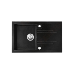 Chiuveta de bucatarie FERRO, Dimensiune 78x48cm, O cuva cu picurator, Culoare Grafit - Img 1