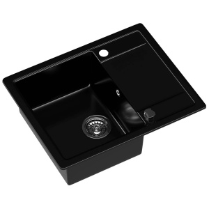 Chiuveta de bucatarie Kernau, Desing Modern Din Granit 57x45, Culoare Deep Black - Img 3
