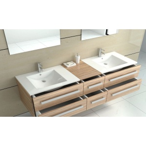 Chiuveta incastrata REA DAFNE 70, Dimensiuni 46.5 cm x 71.5 x 17 cm, Ceramica Sanitara, gaura baterie, Alb - Img 2