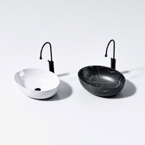 Chiuveta lavoar oval cu montaj pe blat, din ceramica alba, Lumo White Gloss 50 x 37 cm - Img 11