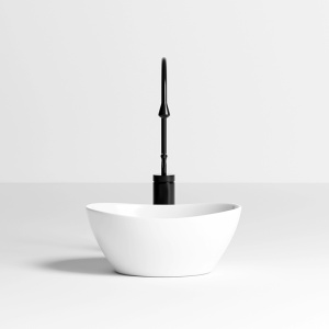 Chiuveta lavoar oval cu montaj pe blat, din ceramica alba, Lumo White Gloss 34 x 27 cm - Img 5