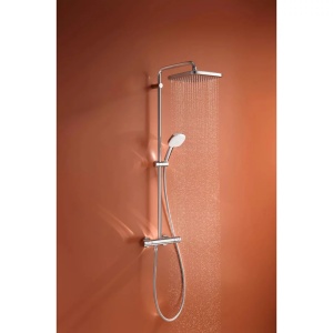 Coloana de dus Grohe Tempesta 250 Cube cu baterie termostatata crom lucios - Img 3