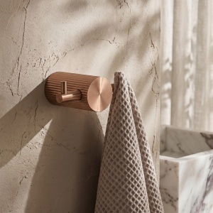 Cuier de baie dublu Rea Solo Brush Copper 64104A - Img 2