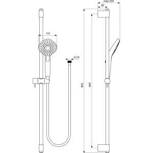 Ideal Standard IdealRain Evo Diamond Set dus cu bara 90 cm - Img 3