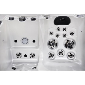 Jacuzzi pentru gradina alb perlat cu exterior antracit PRO-749 pentru 2 persoane 200 x 135 x 80 cm - Img 15