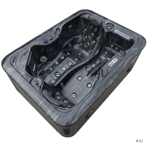 Jacuzzi pentru gradina sau terasa SPA405 interior negru exterior negru 195 x 140 cm - Img 4