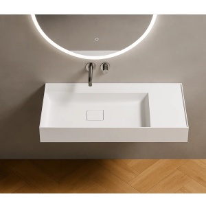 Lavoar baie alb din conglomerat Veldman Capri 80 x 46 cm - Img 2