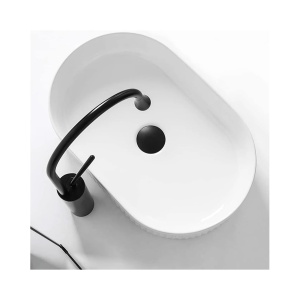 Lavoar ceramic cu caneluri Veldman Verona 58 cm alb - Img 4
