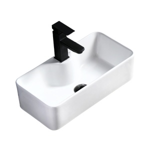 Lavoar ceramic dreptunghiular cu montaj pe blat Lia White Gloss 50 x 25 cm