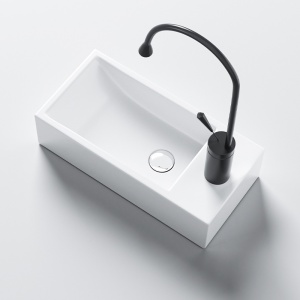 Lavoar ceramic dreptunghiular cu montaj pe blat Luci White Gloss 40 x 20 cm - Img 6