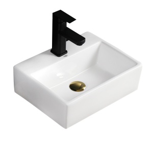Lavoar ceramic dreptunghiular cu montaj pe blat Viva White Gloss 40 x 30 cm - Img 6