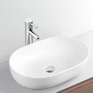 Lavoar ceramic oval cu montaj pe blat Neo White Gloss 48 x 34 cm - Img 5
