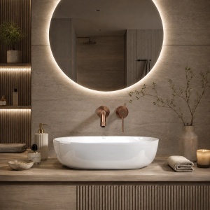 Lavoar ceramic pentru blat Rea Cleo alb, 50 cm - Img 3