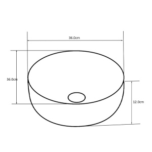 Lavoar ceramic rotund cu fixare pe blat Lava White Gloss 36 x 12 cm - Img 12