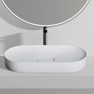 Lavoar de baie Iris , pentru blat , Dimensiune 71 cm , Culoare Alb - Img 8