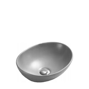 Lavoar De Blat PRO VERA, Dimensiuni 40.5 X 33 X 14 Cm, Forma Rotunda, Ceramica Sanitara, Gri, Finisaj Mat - Img 3