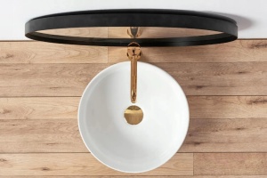Lavoar De Blat REA SAMI, Dimensiuni 36 X 36 X 11.5 Cm, Forma Rotunda, Ceramica Sanitara, Alb - Img 2