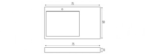 Lavoar din compozit pe blat sau suspendat Veldman Caspar 75 x 50 cm alb fara orificiu baterie - Img 3