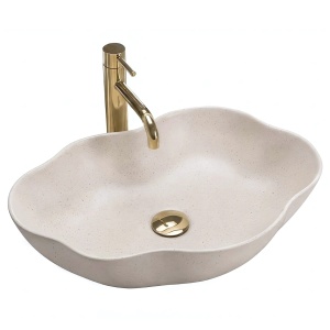Lavoar pe blat asimetric bej Rea Pearl Warm