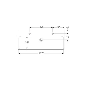 Lavoar pe blat cu orificiu baterie stanga/dreapta 120 cm Geberit Xeno 2 alb - Img 3