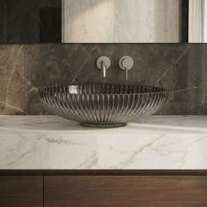Lavoar pe blat din sticla Alavia Crystal Graphite - Img 3