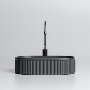 Lavoar pe blat, Elix, Material Ceramica, Negru Mat, Dimensiune 49x31x13 cm - Img 5