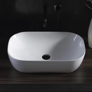 Lavoar pe blat Fluminia Crius White alb 46 cm - Img 4